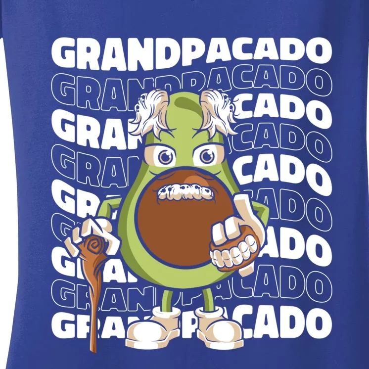 Grandpa Avocado Grandparent Meaningful Gift Granddad Grandfather Gift Women's V-Neck T-Shirt