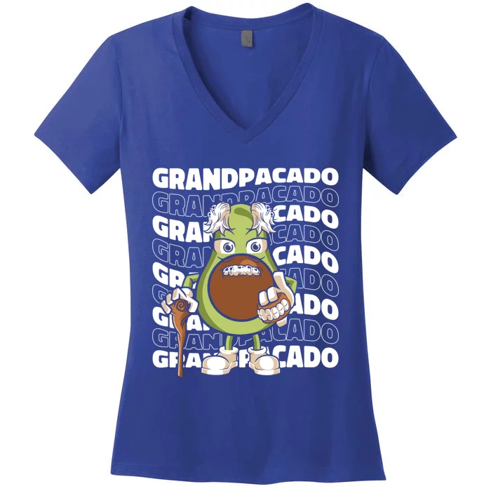 Grandpa Avocado Grandparent Meaningful Gift Granddad Grandfather Gift Women's V-Neck T-Shirt