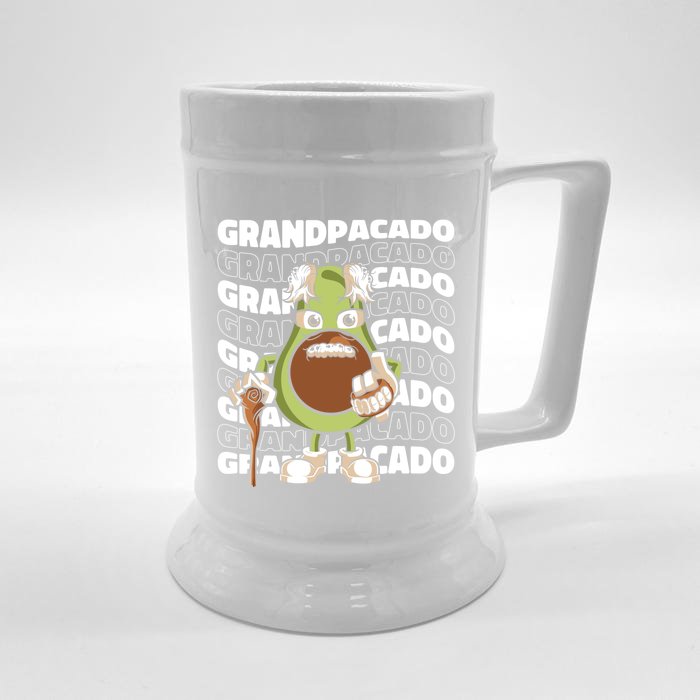 Grandpa Avocado Grandparent Meaningful Gift Granddad Grandfather Gift Front & Back Beer Stein