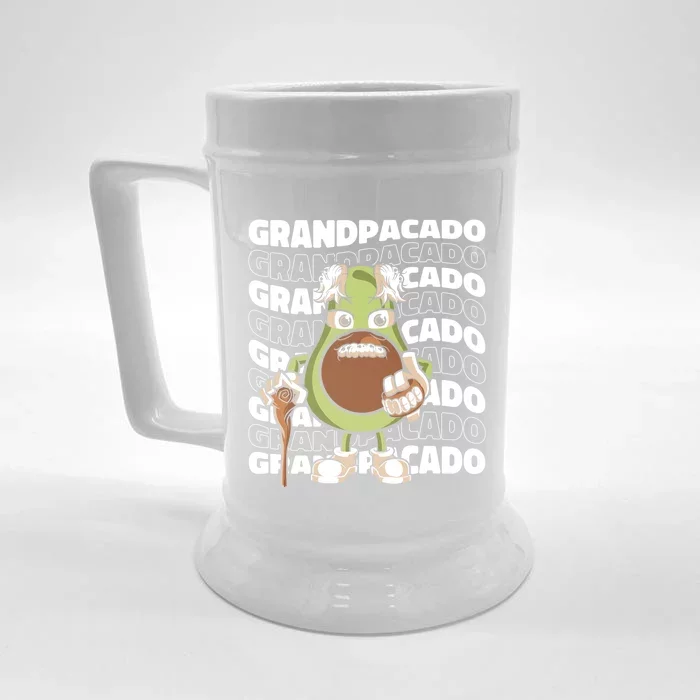 Grandpa Avocado Grandparent Meaningful Gift Granddad Grandfather Gift Front & Back Beer Stein