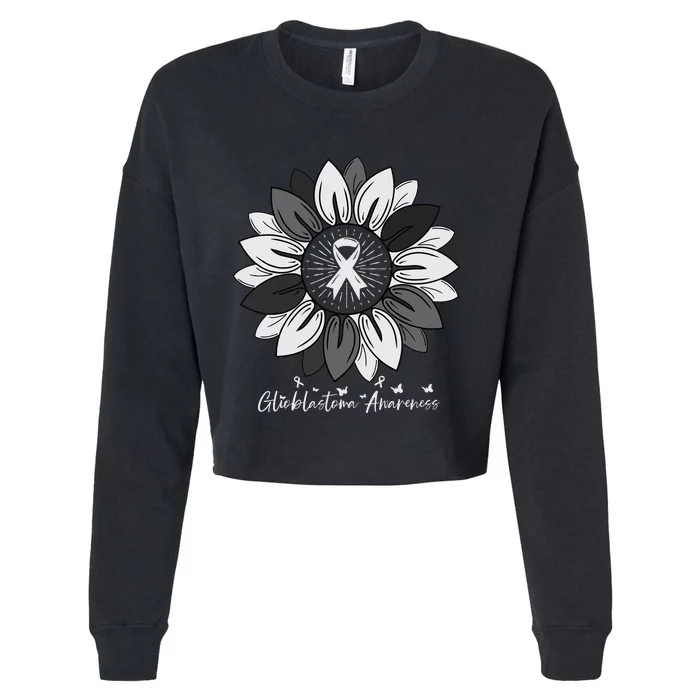 Glioblastoma Awareness Cropped Pullover Crew