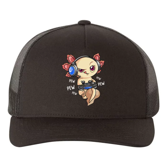 Gaming Axolotl Gamers  Kawaii Video Game Yupoong Adult 5-Panel Trucker Hat