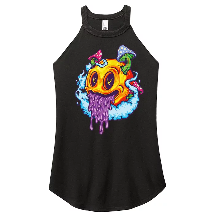 Goblincore Aesthetic Grunge Fungi Mushroom Skull Women’s Perfect Tri Rocker Tank