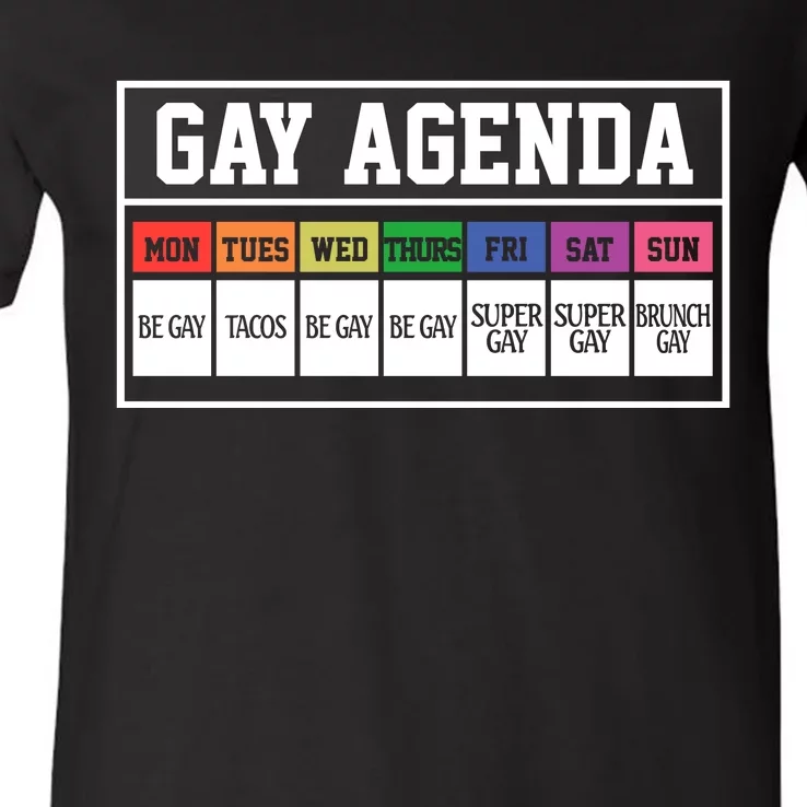 Gay Agenda V-Neck T-Shirt