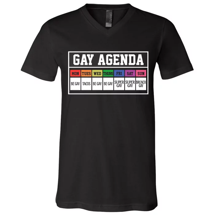 Gay Agenda V-Neck T-Shirt