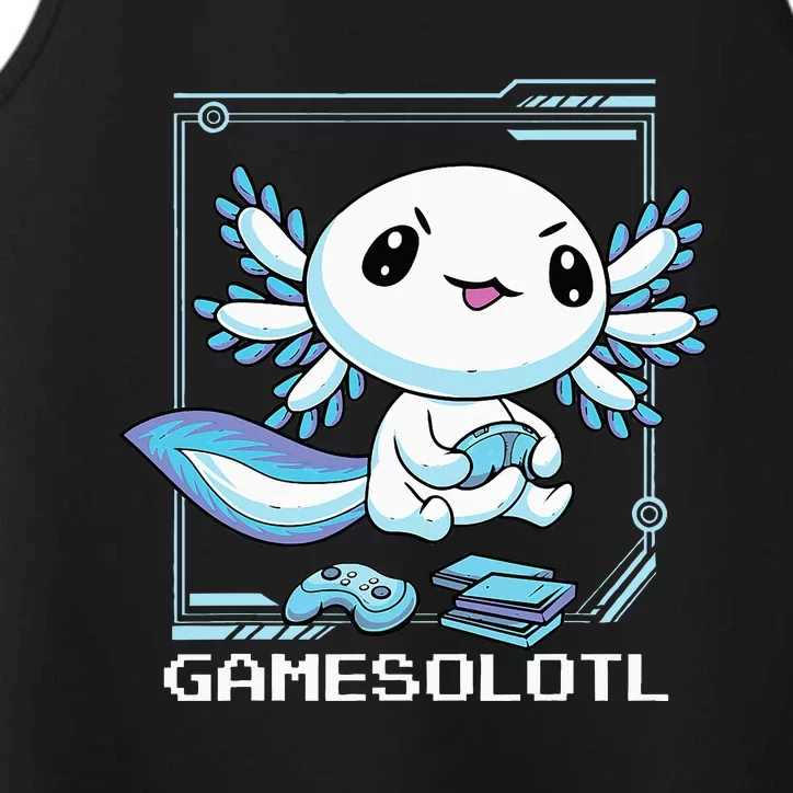 Gamer Axolotl Gamesolotl Fish Gaming Video Gamer Anime Performance Tank