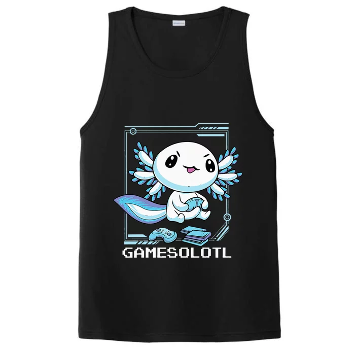 Gamer Axolotl Gamesolotl Fish Gaming Video Gamer Anime Performance Tank