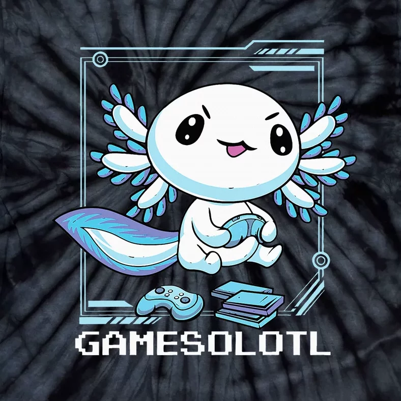 Gamer Axolotl Gamesolotl Fish Gaming Video Gamer Anime Tie-Dye T-Shirt