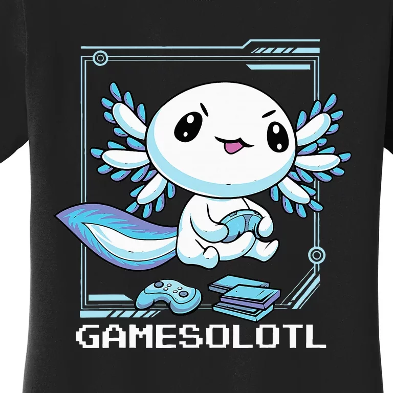 Gamer Axolotl Gamesolotl Fish Gaming Video Gamer Anime Women's T-Shirt