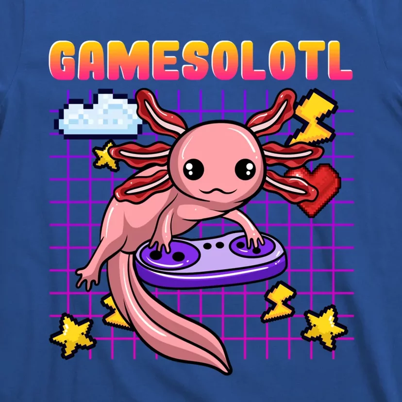 Gamer Axolotl Gamesolotl Kawaii Games Pastel Anime Fish Gift T-Shirt