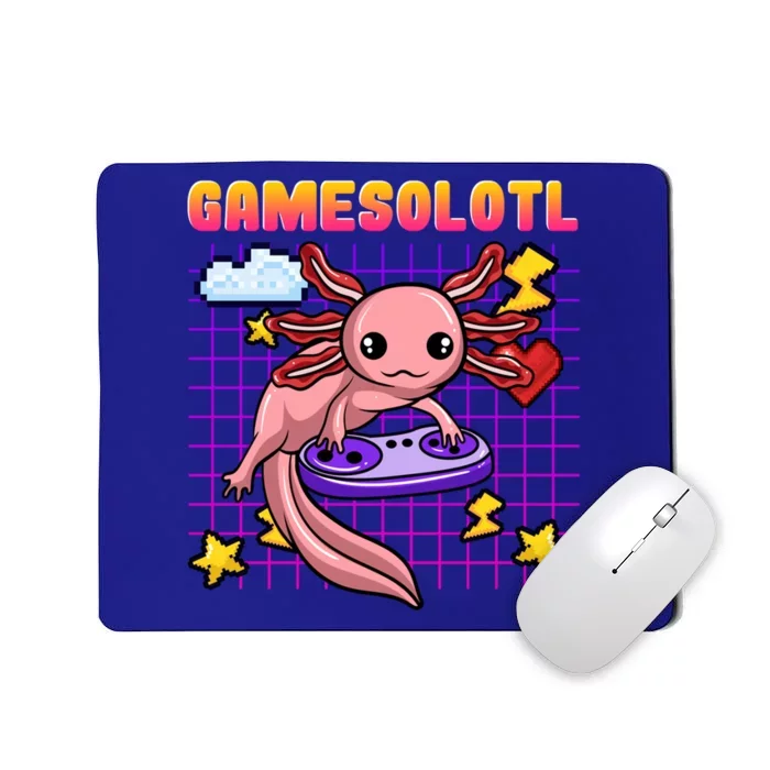 Gamer Axolotl Gamesolotl Kawaii Games Pastel Anime Fish Gift Mousepad