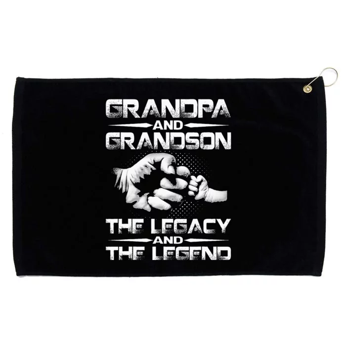 Grandpa And Grandson The Legend And The Legacy Grommeted Golf Towel