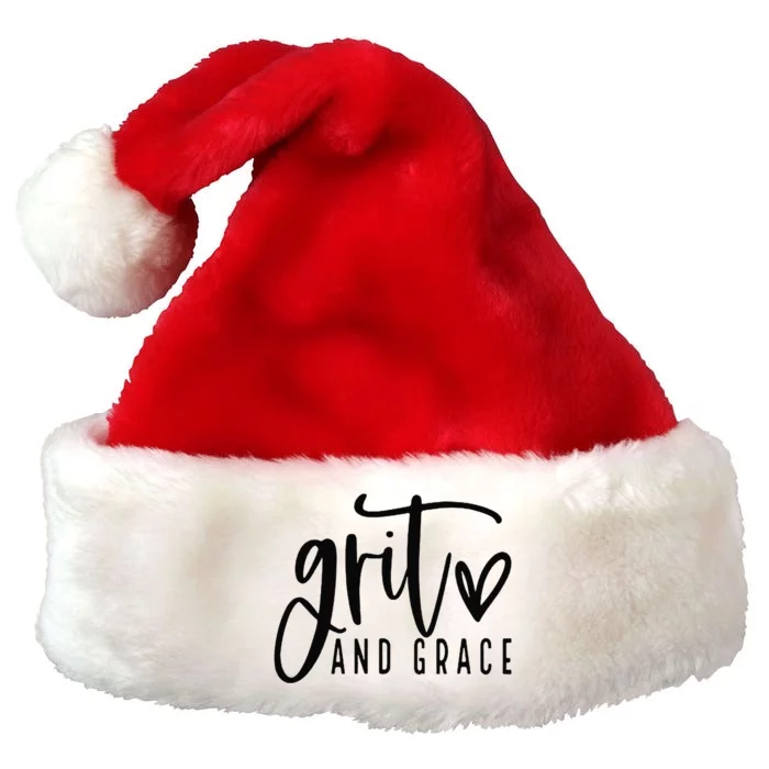 Grit and Grace Positive Quotes Christian Sayings Premium Christmas Santa Hat