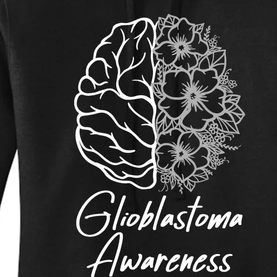 Glioblastoma Awareness Gray Ribbon Women's Pullover Hoodie