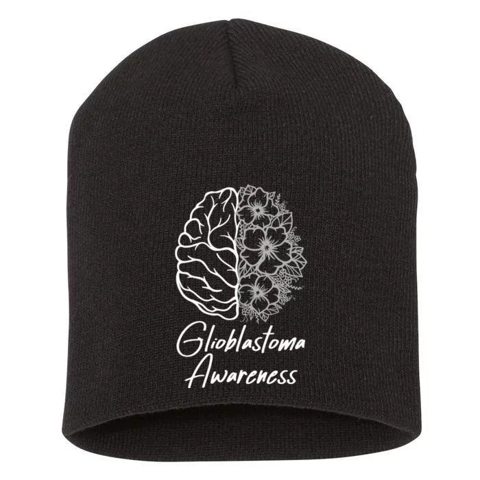 Glioblastoma Awareness Gray Ribbon Short Acrylic Beanie