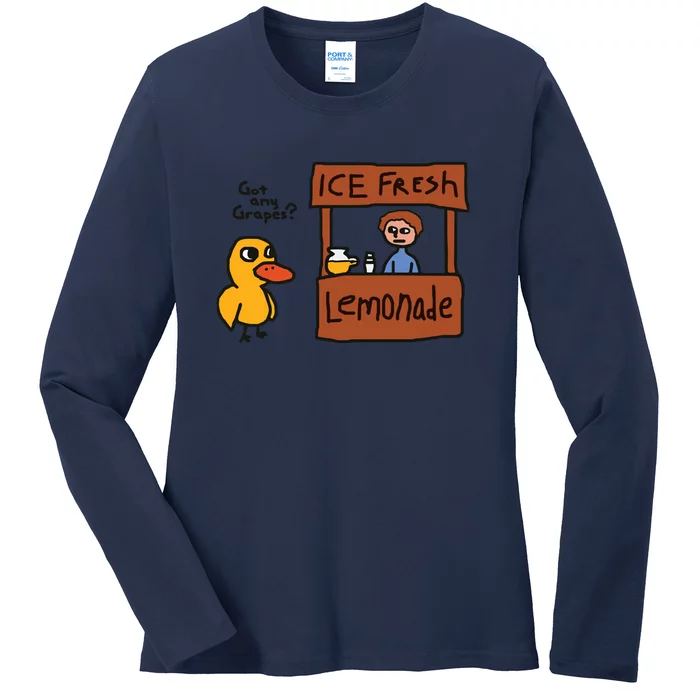 Got Any Grapes Funny Duck Ice Fresh Lemonade Ladies Long Sleeve Shirt