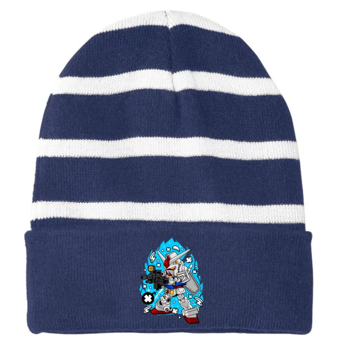 Gundam Addict Striped Beanie with Solid Band