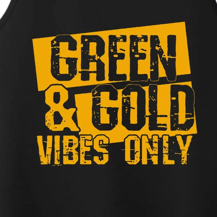 Green And Gold Football Game Day Football Lovers Performance Tank