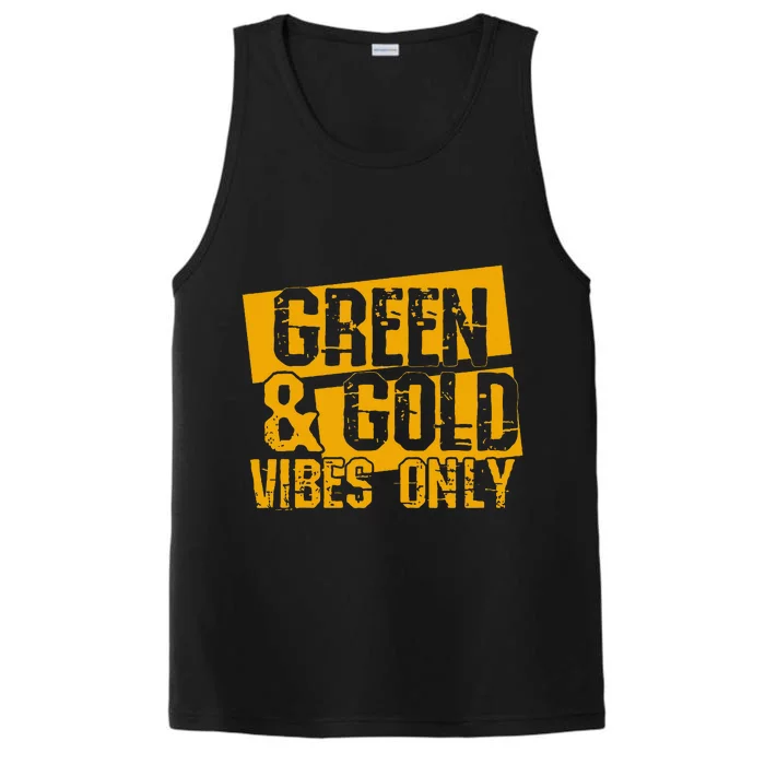 Green And Gold Football Game Day Football Lovers Performance Tank