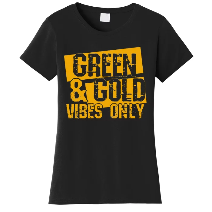 Green And Gold Football Game Day Football Lovers Women's T-Shirt