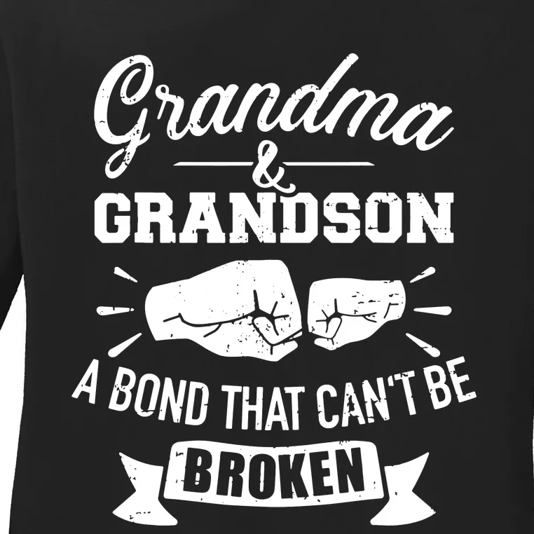 Grandma And Grandson Bond That CanT Be Broken Ladies Long Sleeve Shirt