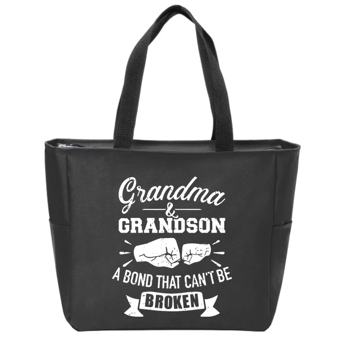 Grandma And Grandson Bond That CanT Be Broken Zip Tote Bag