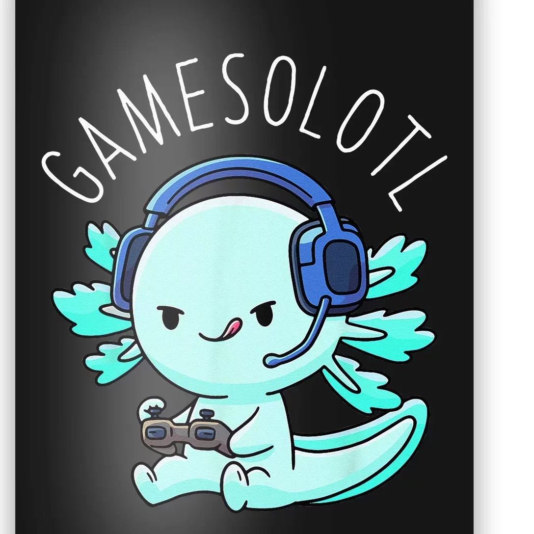 Gamesolotl Axolotl Gamer Anime Gifts Kawaii Poster