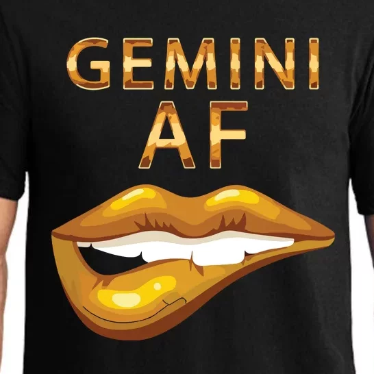 Gemini Af Gold Sexy Lip Birthday Gift Pajama Set