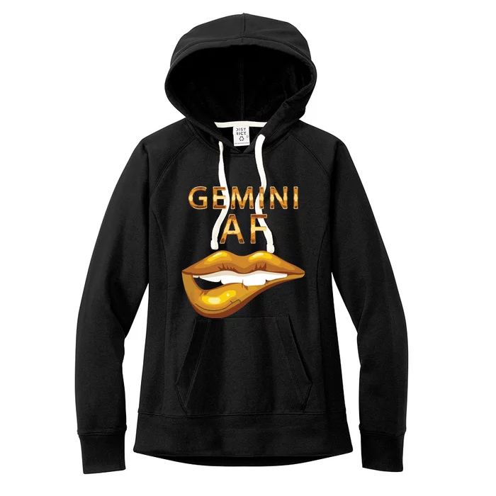 Gemini Af Gold Sexy Lip Birthday Gift Women's Fleece Hoodie