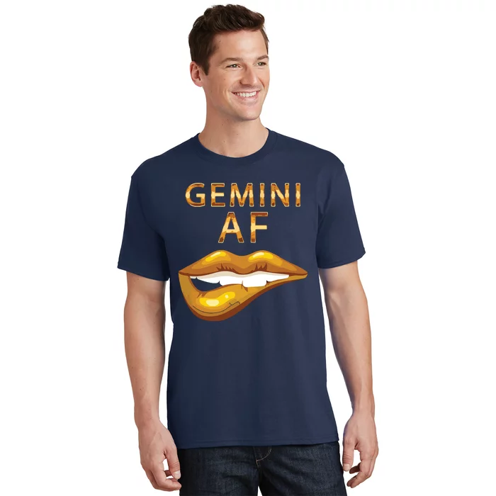 Gemini Af Gold Sexy Lip Birthday Gift T-Shirt