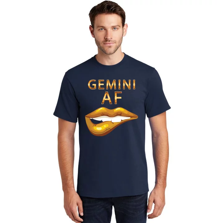 Gemini Af Gold Sexy Lip Birthday Gift Tall T-Shirt