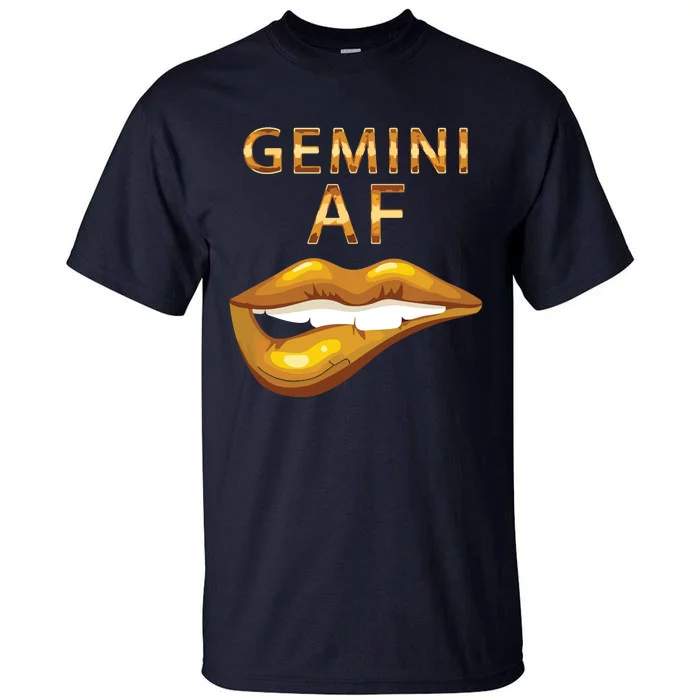 Gemini Af Gold Sexy Lip Birthday Gift Tall T-Shirt