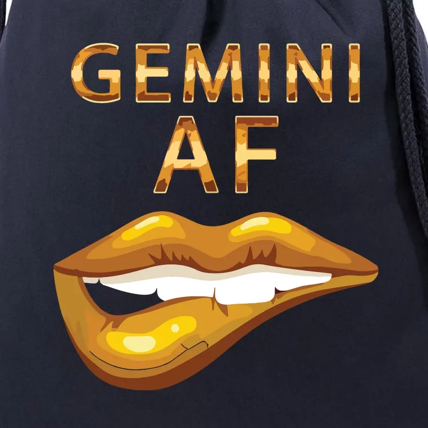 Gemini Af Gold Sexy Lip Birthday Gift Drawstring Bag