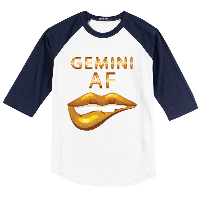 Gemini Af Gold Sexy Lip Birthday Gift Baseball Sleeve Shirt