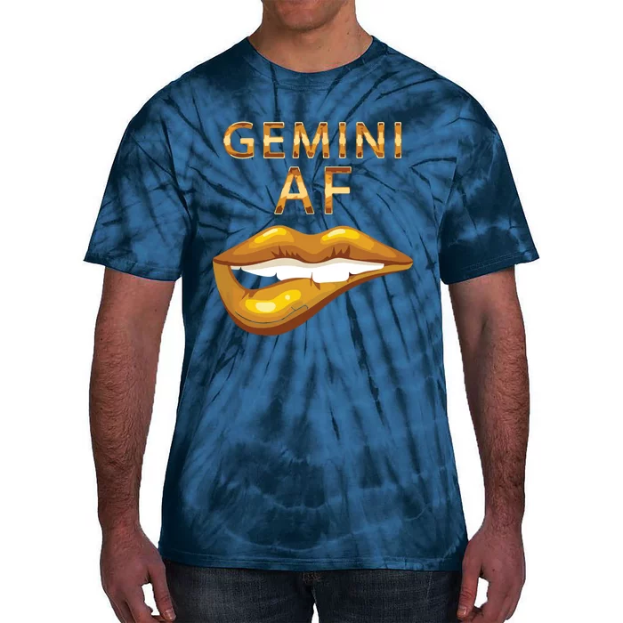 Gemini Af Gold Sexy Lip Birthday Gift Tie-Dye T-Shirt