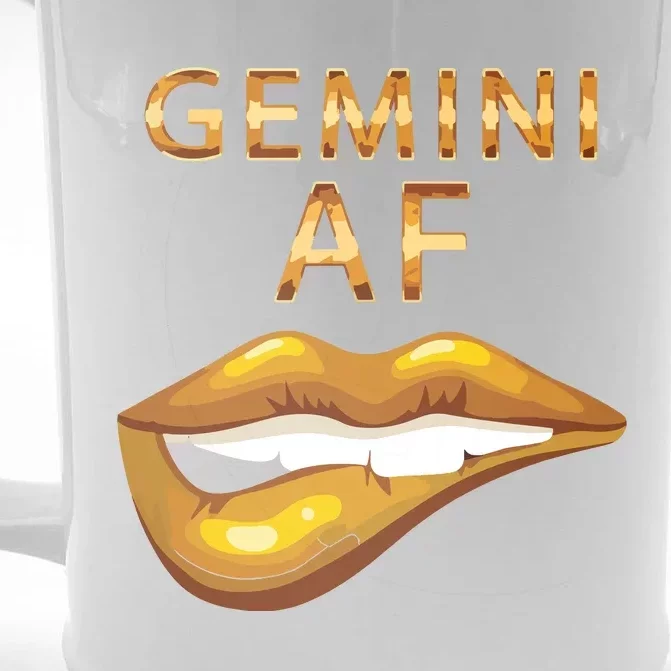 Gemini Af Gold Sexy Lip Birthday Gift Front & Back Beer Stein