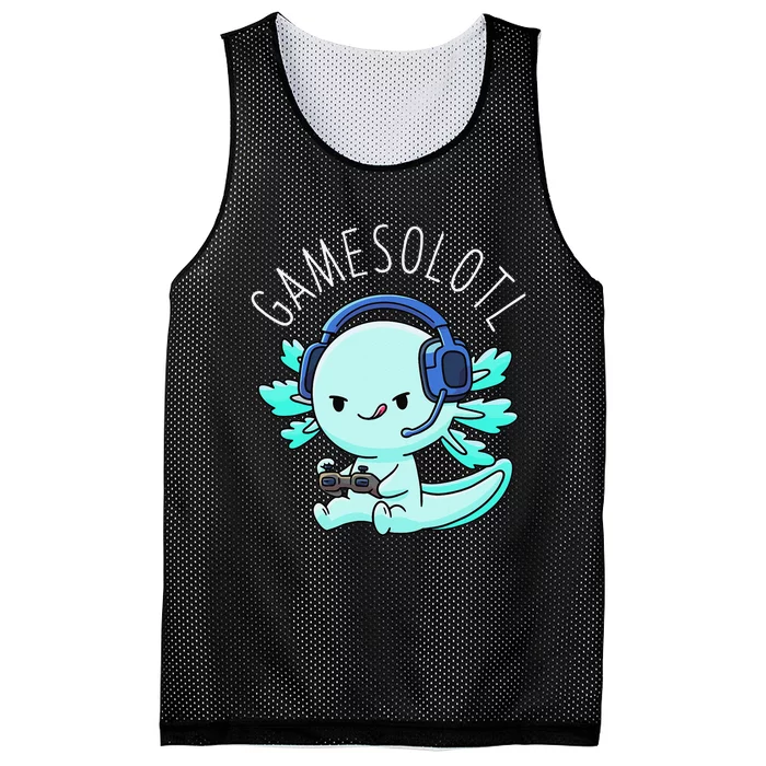 Gamesolotl Axolotl Gamer Anime Gifts Kawaii Mesh Reversible Basketball Jersey Tank