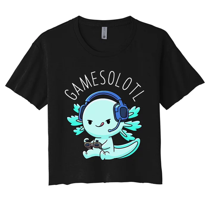 Gamesolotl Axolotl Gamer Anime Gifts Kawaii Women's Crop Top Tee