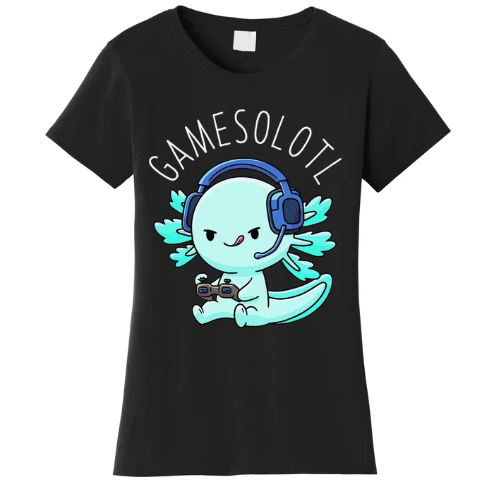 Gamesolotl Axolotl Gamer Anime Gifts Kawaii Women's T-Shirt