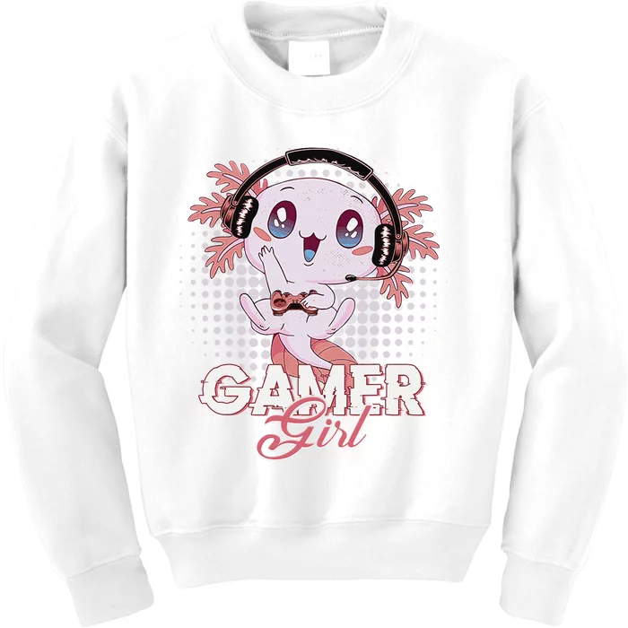 Gamer  Axolotl Gaming Video Game Gift Kids Sweatshirt