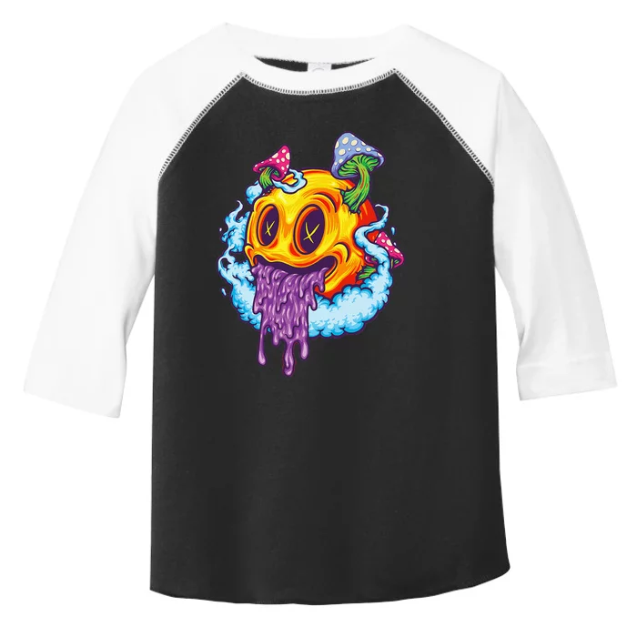 Goblincore Aesthetic Grunge Fungi Mushroom Skull Toddler Fine Jersey T-Shirt