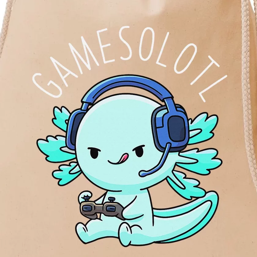 Gamesolotl Axolotl Gamer Anime Gifts Kawaii Boys Girls Drawstring Bag