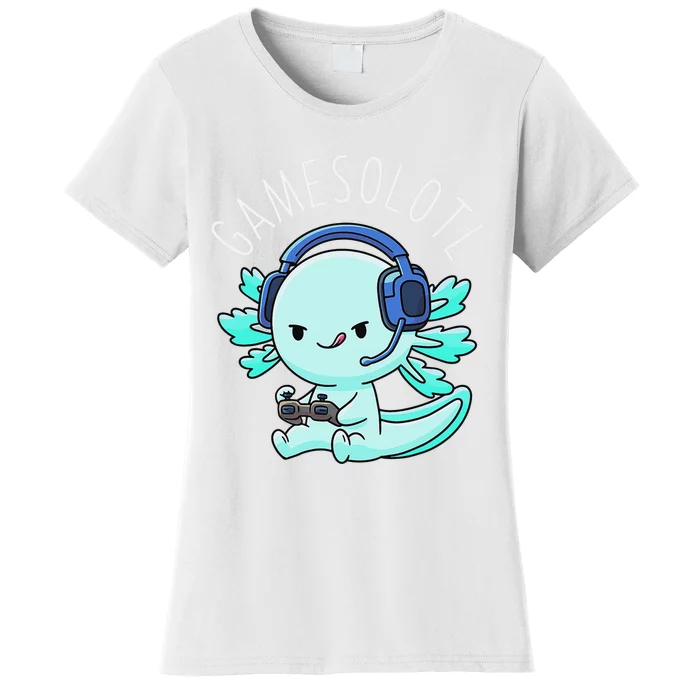 Gamesolotl Axolotl Gamer Anime Gifts Kawaii Boys Girls Women's T-Shirt