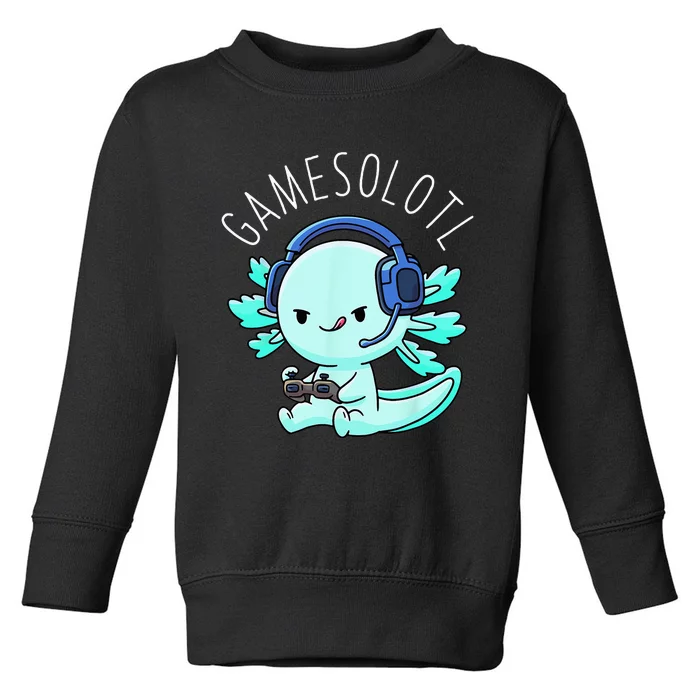 Gamesolotl Axolotl Gamer Anime Gifts Kawaii Toddler Sweatshirt