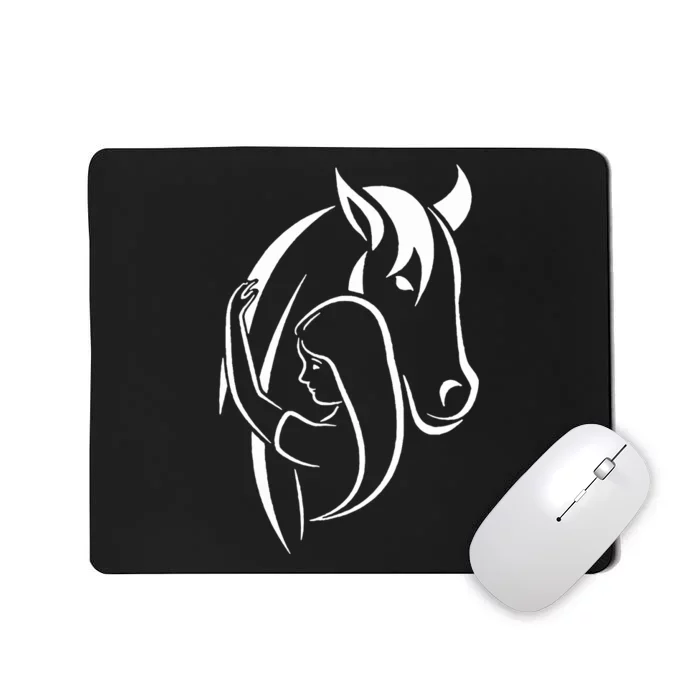 Girl And Horse For Wo Teen And Horse Lover Mousepad