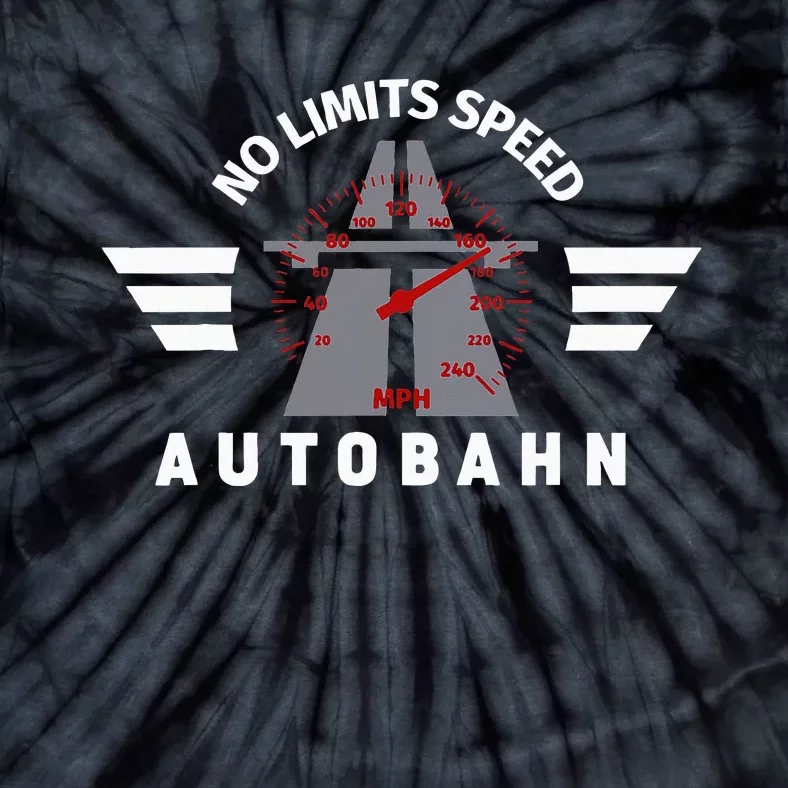 German Autobahn Highway No Speed Limit Racing Tie-Dye T-Shirt