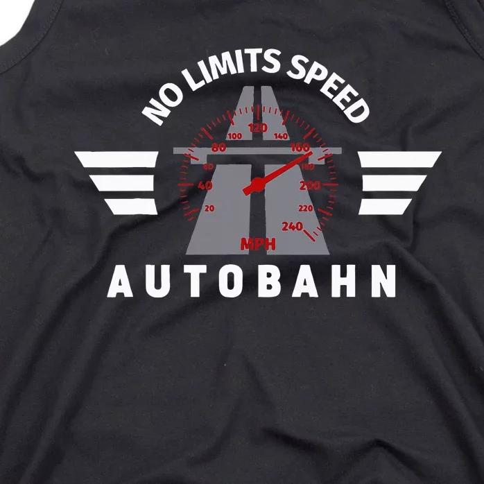 German Autobahn Highway No Speed Limit Racing Tank Top