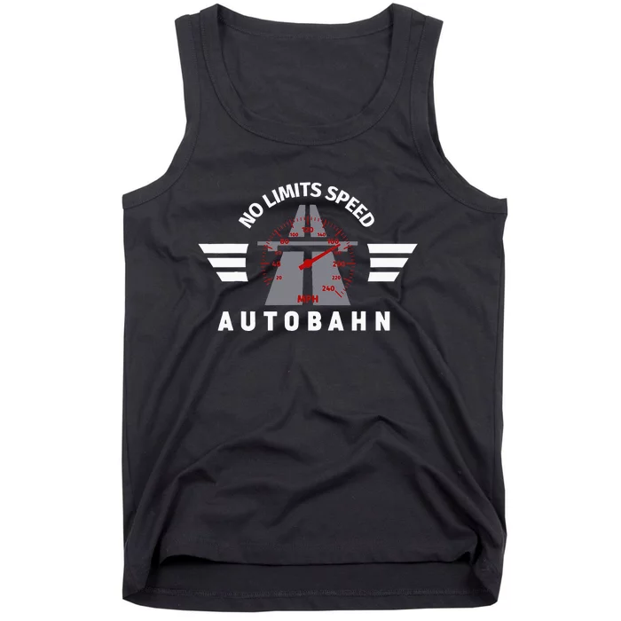 German Autobahn Highway No Speed Limit Racing Tank Top