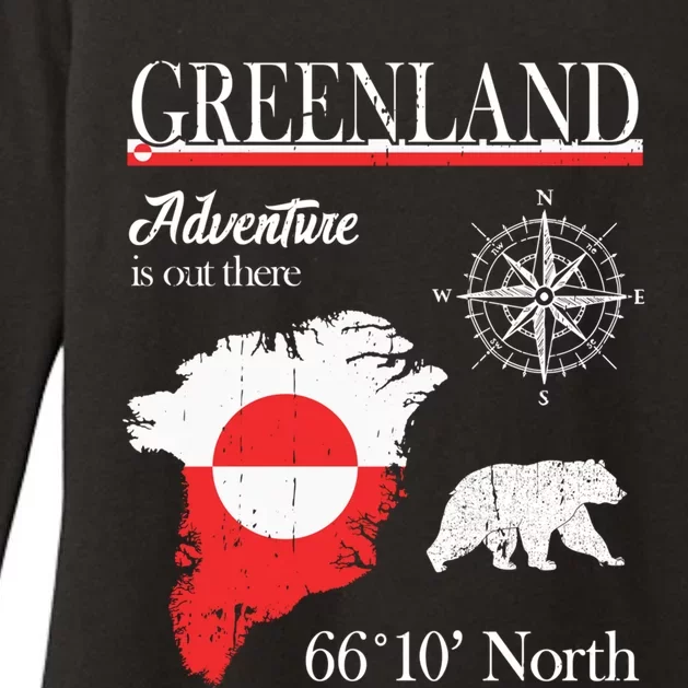 Greenland Adventure Is Out There Greenland Flag Womens CVC Long Sleeve Shirt