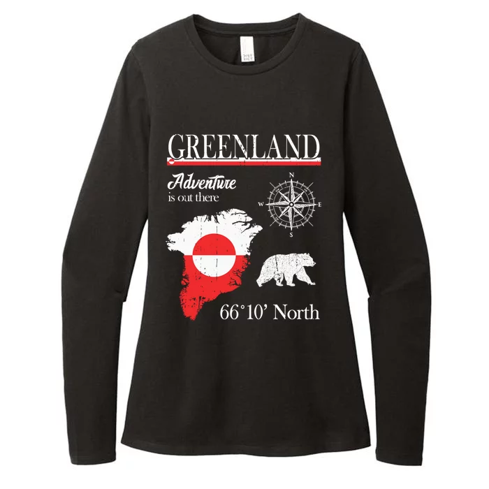 Greenland Adventure Is Out There Greenland Flag Womens CVC Long Sleeve Shirt